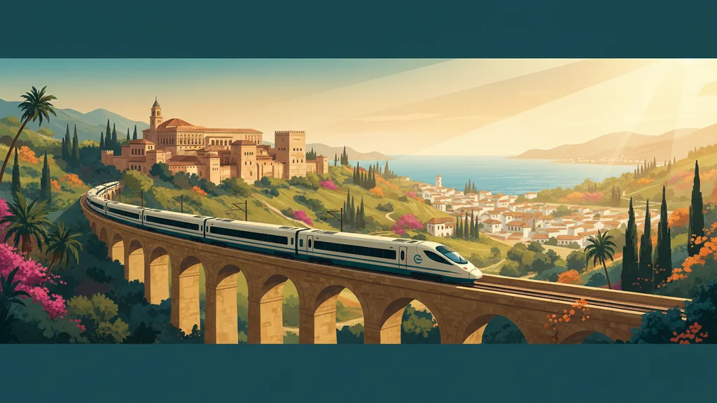 Original AI-generated travel illustration for: Spain train collision kills at least 68 after control error