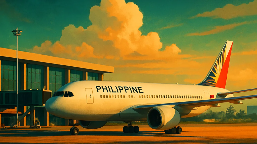 Original AI-generated travel illustration for: Philippine Airlines Mabuhay Lounge Manila Airport Review: The Wi-Fi Doesn’t Even Work