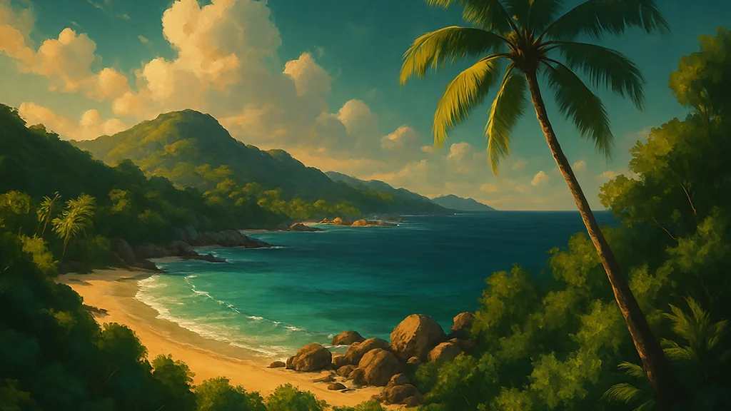 Original AI-generated travel illustration for: Seychelles