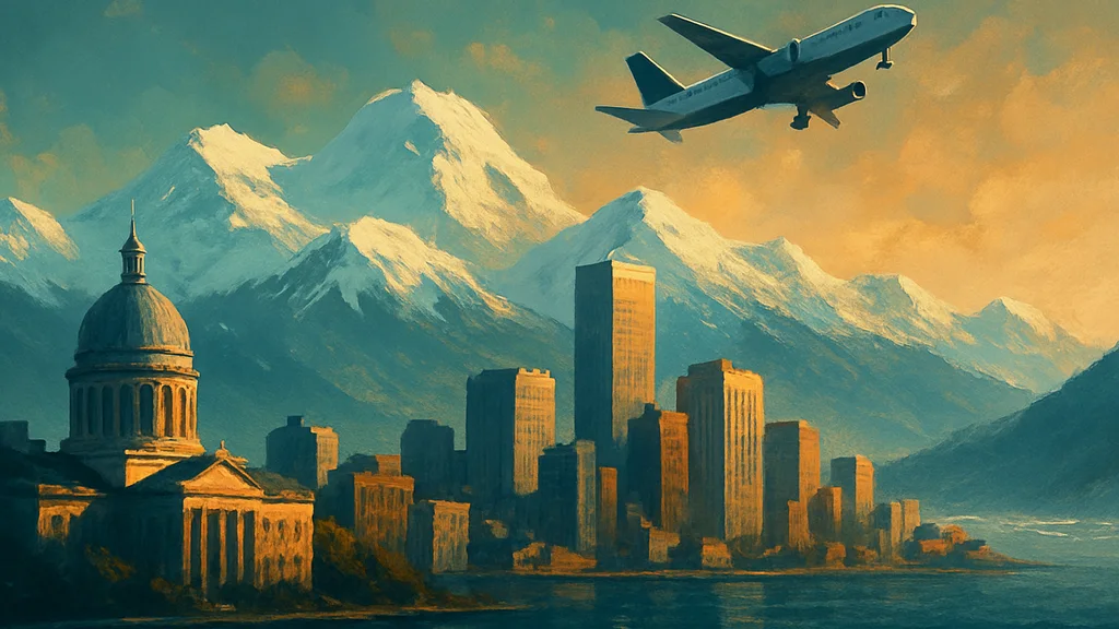 Original AI-generated travel illustration for: Antarctica21 opens 47 air-cruise departures for 2028-29