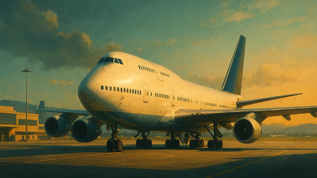 Original AI-generated travel illustration for: AAIB investigation to Boeing 747-433, G-ONEE