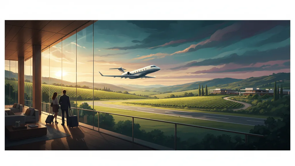 Original AI-generated travel illustration for: Rosewood Calistoga, Napa Valley’s Newest Luxury Hotel, Opens April 2027