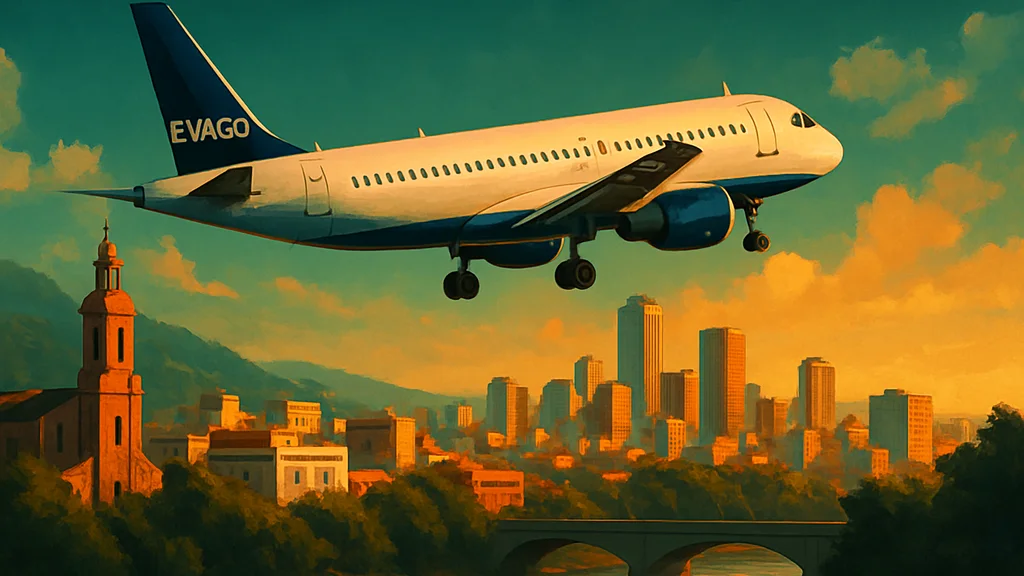 Original AI-generated travel illustration for: JetBlue adds daily Fort Lauderdale – Cali flights