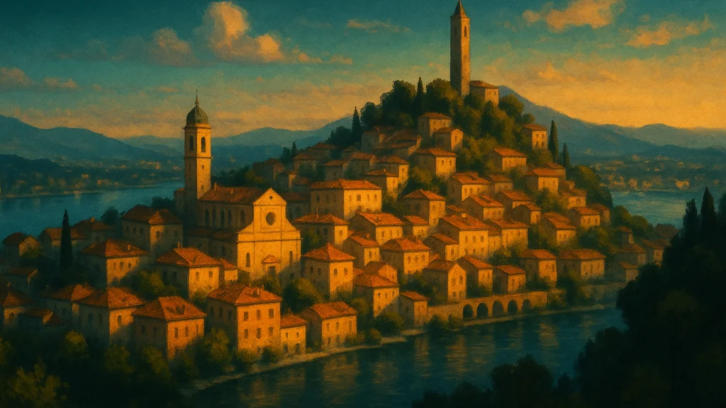 Original AI-generated travel illustration for: Europe Wants Tourists Beyond Big Cities. AI Search Stands in the Way.