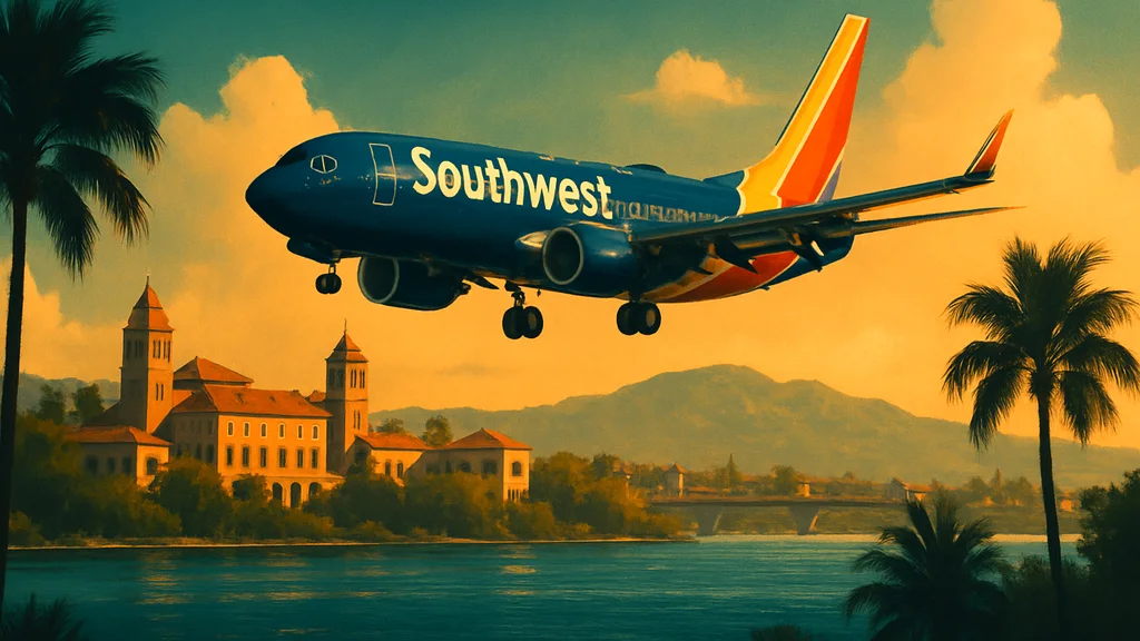 Original AI-generated travel illustration for: Buy Southwest Rapid Rewards Points For 50% Off (1.5 Cents Each): Worth It?
