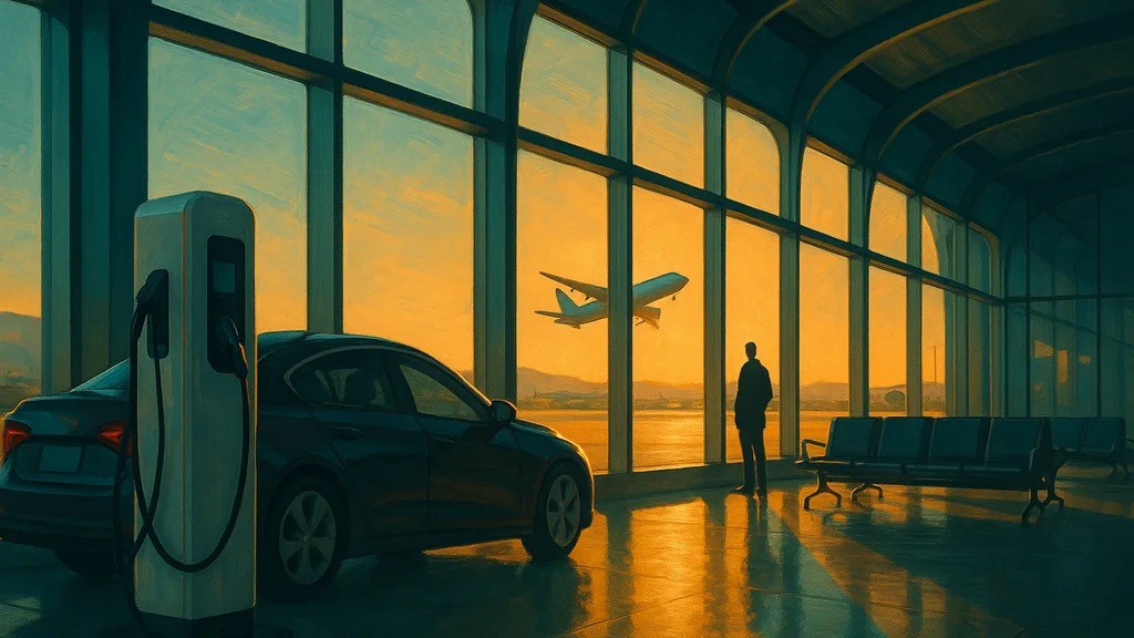 Original AI-generated travel illustration for: Official Statistics: Electric vehicle charging infrastructure statistics: 1 October 2026