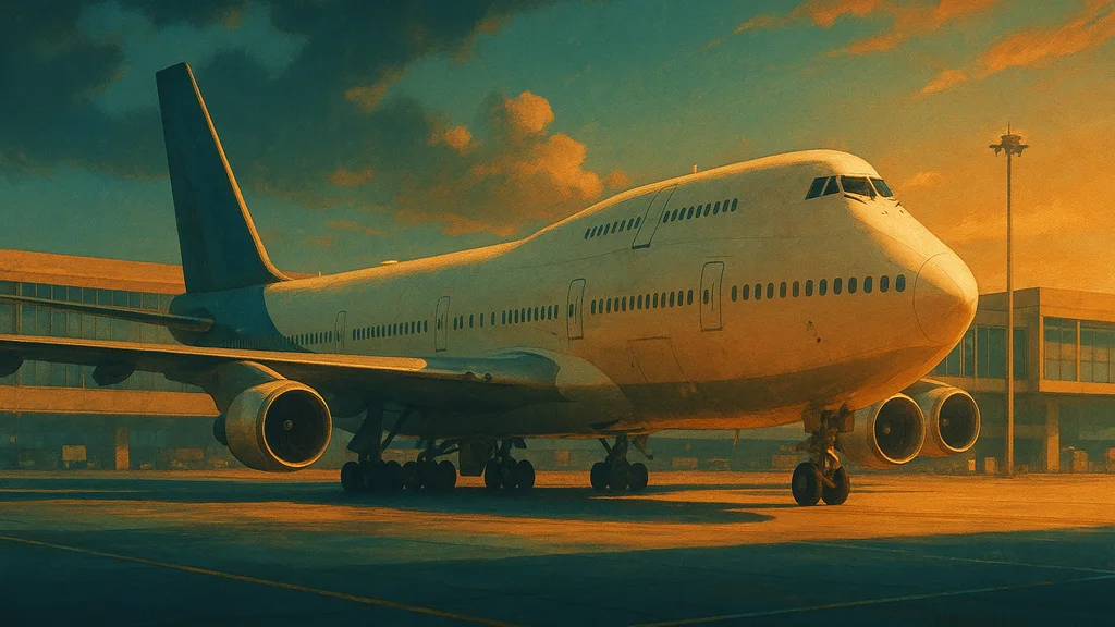 Original AI-generated travel illustration for: AAIB Report: Boeing 747-433, G-ONEE
