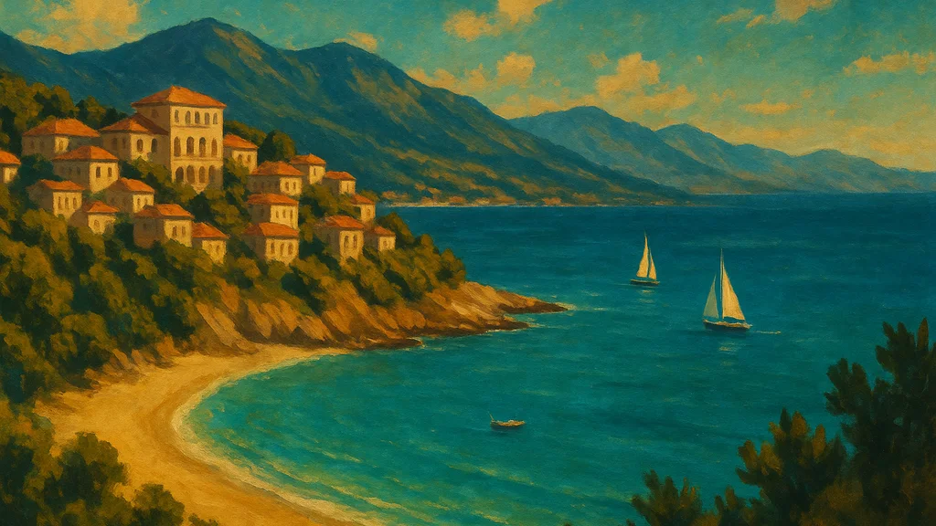 Original AI-generated travel illustration for: Albania
