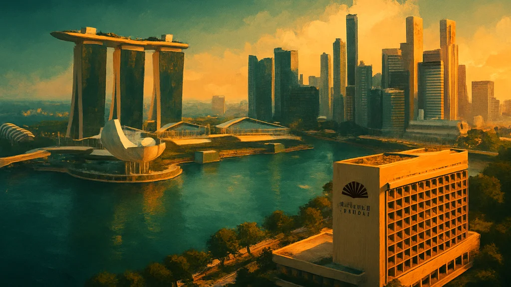 Original AI-generated travel illustration for: Mandarin Oriental launches MO.RE sustainability platform