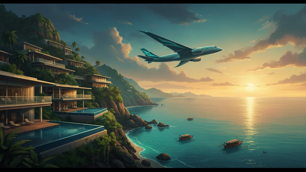 Original AI-generated travel illustration for: Lufthansa Loses Greenwashing Lawsuit, Rebrands Green Fares As Impact Fares