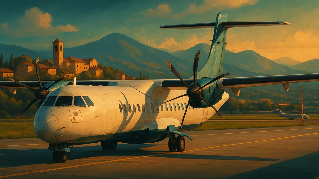 Original AI-generated travel illustration for: AAIB Report: ATR 72-212 A, G-OASB
