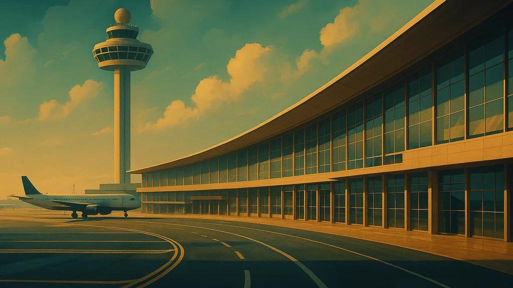 Original AI-generated travel illustration for: New airport pavement initiative launched by CAG subsidiary