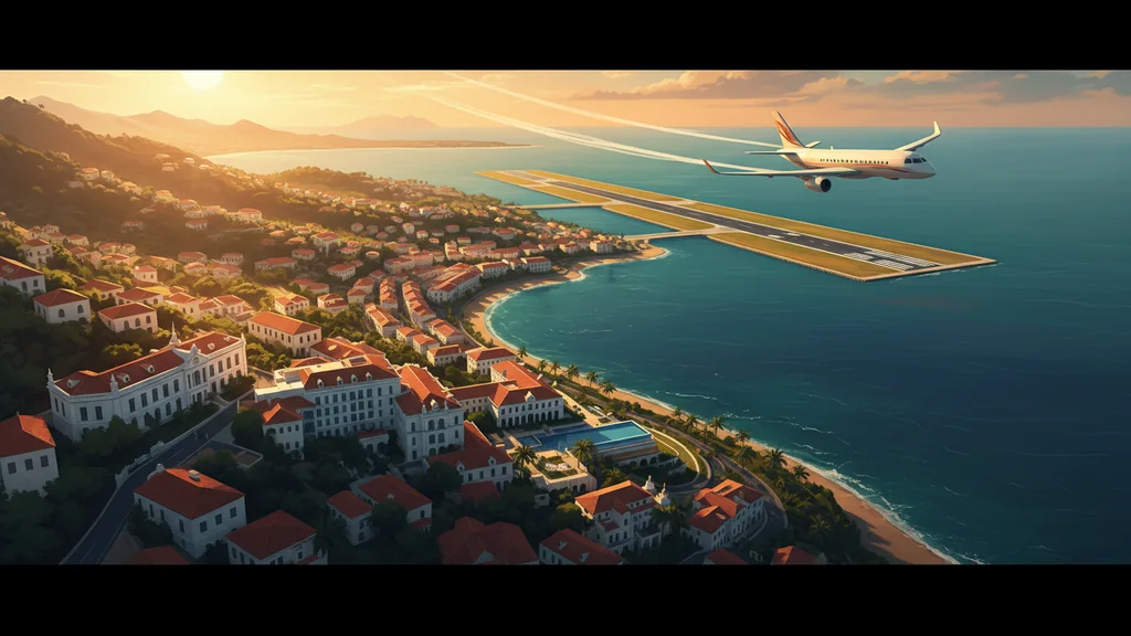 Original AI-generated travel illustration for: TAAG opens bookings for Luanda – Praia flights from 12 December