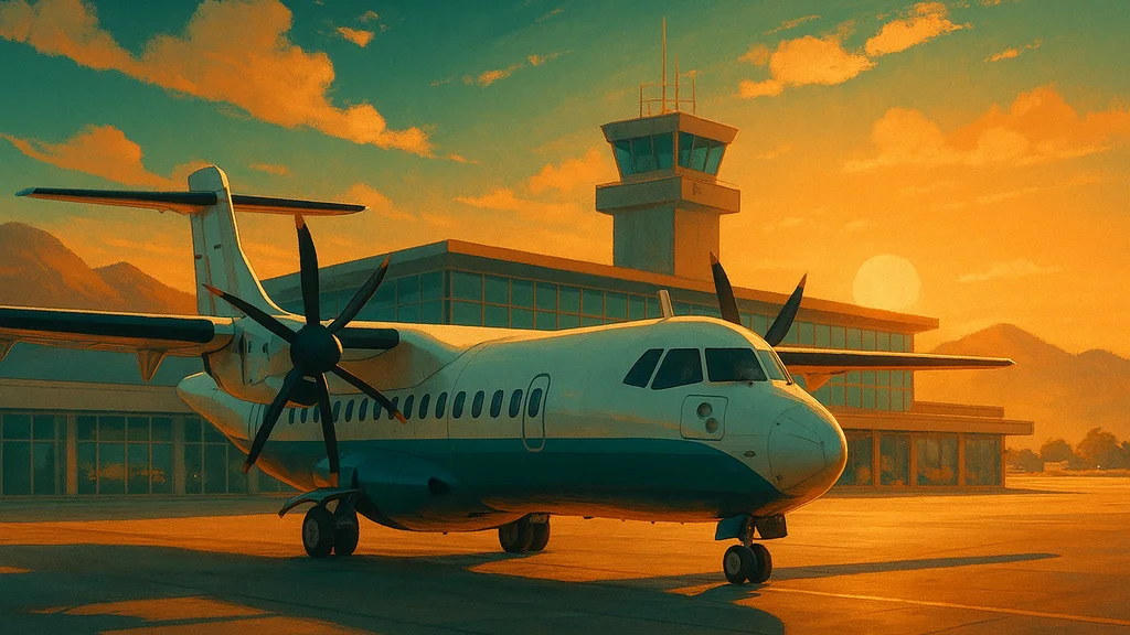 Original AI-generated travel illustration for: AAIB investigation to ATR 72-212 A, G-OASB