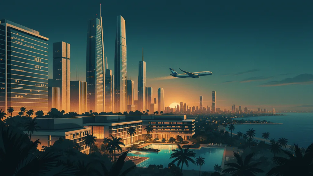 Original AI-generated travel illustration for: JetBlue CEO Reaffirms Profit Targets, Says Distressed Bonds Reflect a ‘Significant Disconnect’