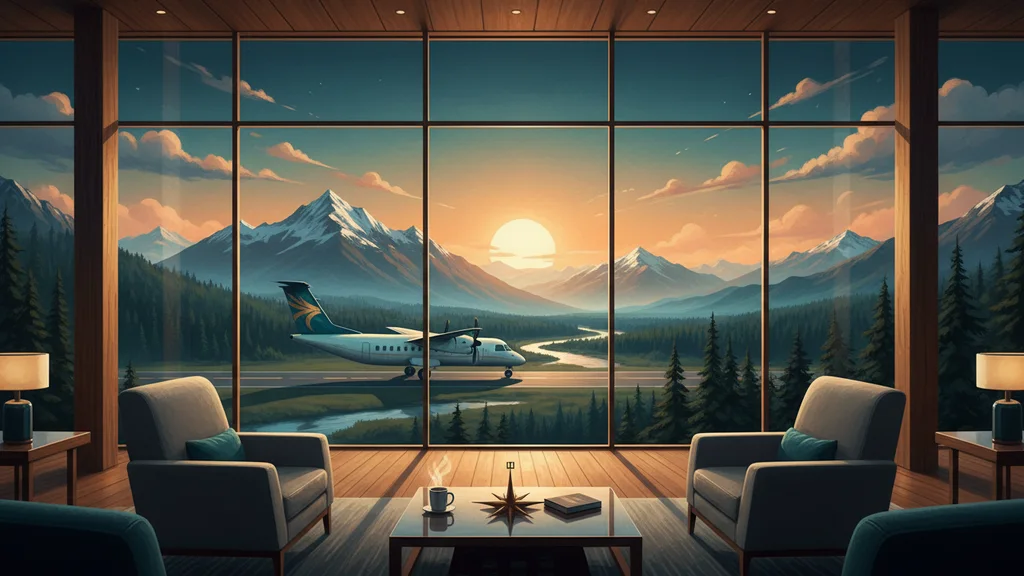 Original AI-generated travel illustration for: Buy Alaska Atmos Rewards Points With 90% Bonus (1.98 Cents Each): Worth It?