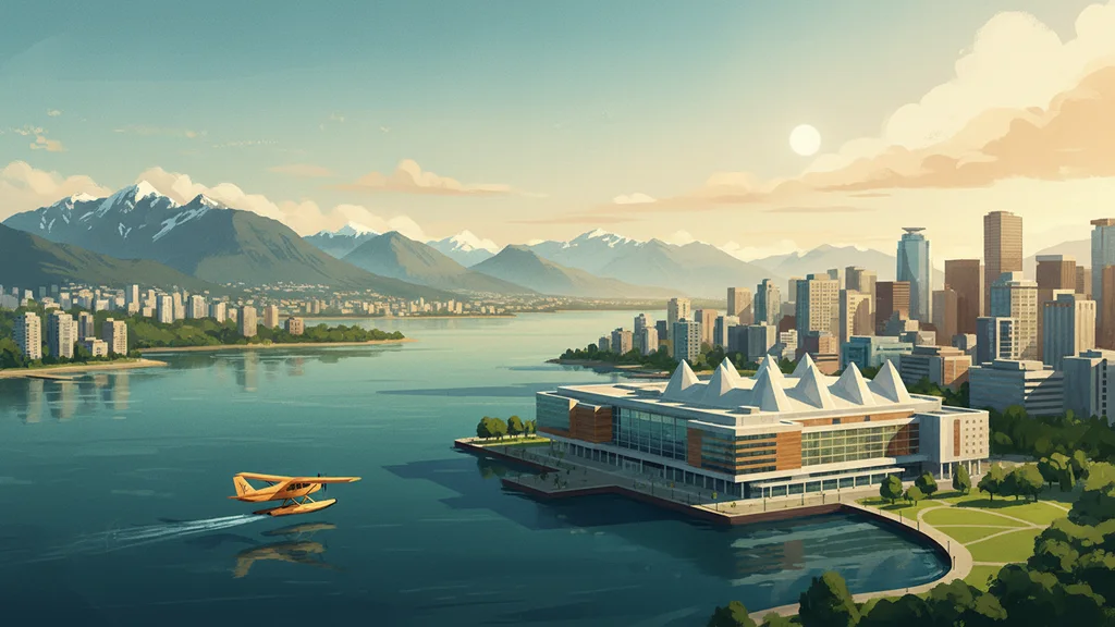 Original AI-generated travel illustration for: SITE opens registration for Global Conference 2027 in Vancouver