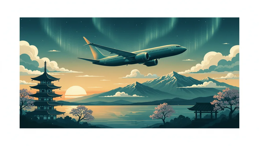 Original AI-generated travel illustration for: COOL: Alaska Adds Anchorage To Tokyo Narita Flights, With Boeing 737 MAX!