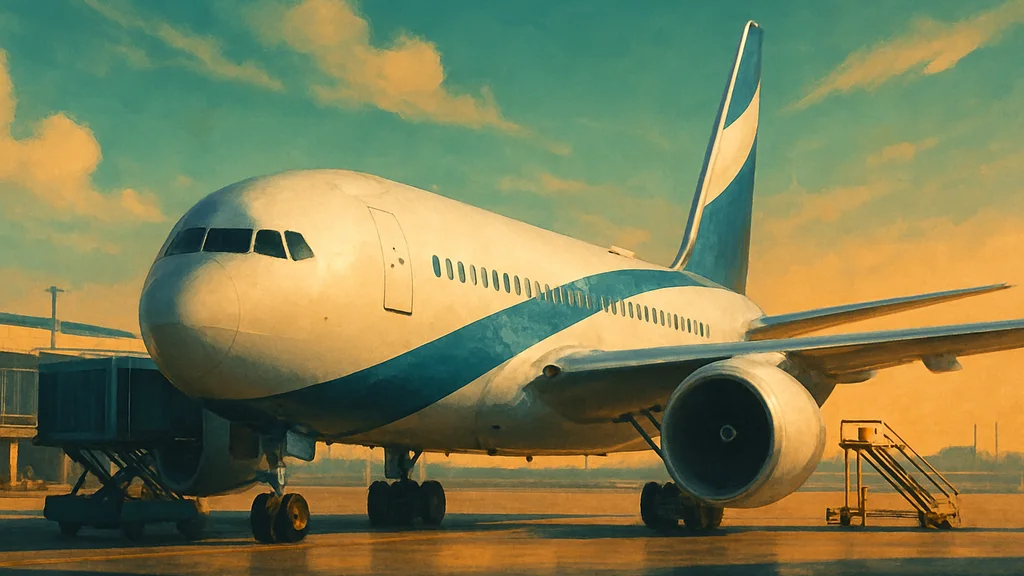 Original AI-generated travel illustration for: EL AL Will Introduce Starlink Wi-Fi, Plus New Amenities, Dining, And Entertainment