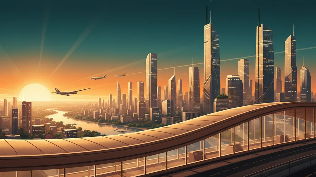 Original AI-generated travel illustration for: IATA partners with OneVasco to simplify visa applications for travellers