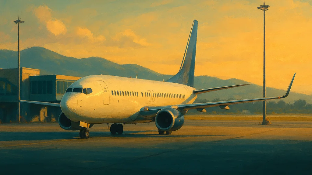 Original AI-generated travel illustration for: AAIB Report: Boeing 737-800, 9H-QBD