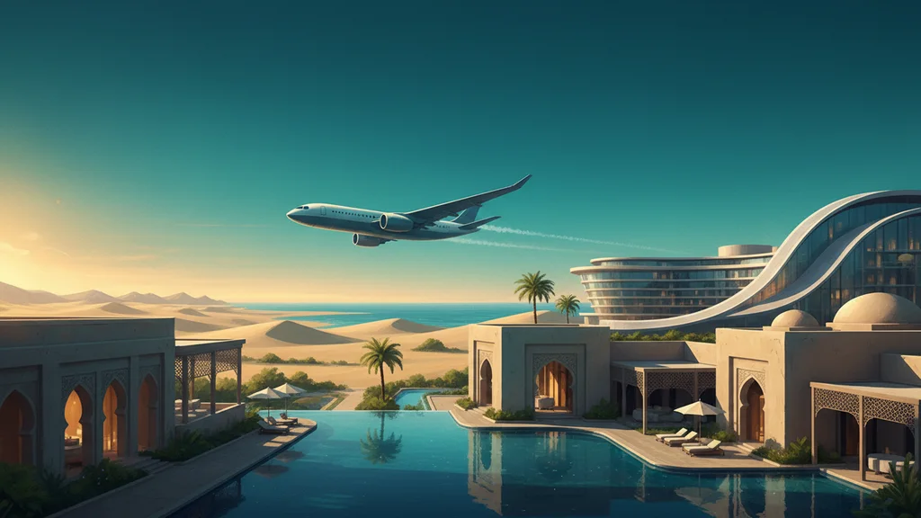Original AI-generated travel illustration for: Qatar