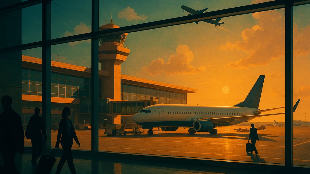 Original AI-generated travel illustration for: eDreams ODIGEO partners with Amazon Alexa+ on AI travel search