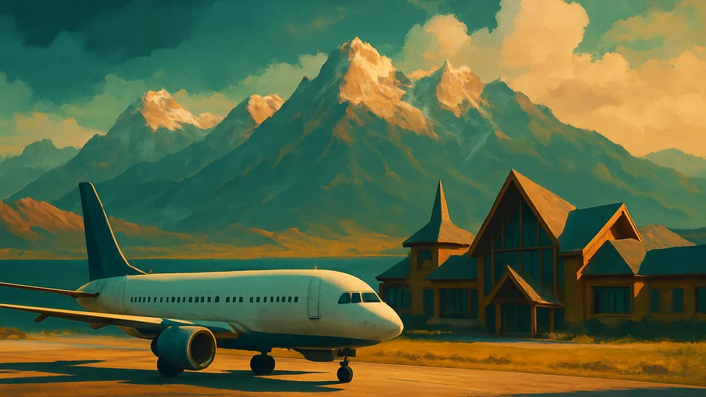 Original AI-generated travel illustration for: World’s Southernmost Hotel Opens In Chile, But Only Silversea Cruise Guests Can Stay