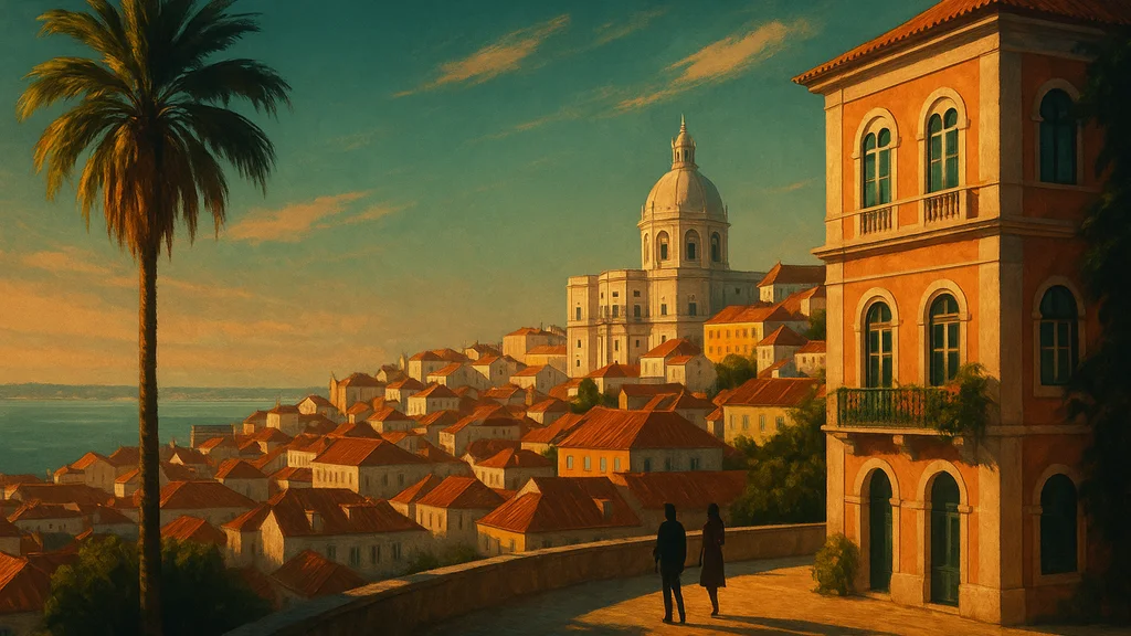 Original AI-generated travel illustration for: Tourism management in Portugal: Destination Marketing and resident participation in Lisbon