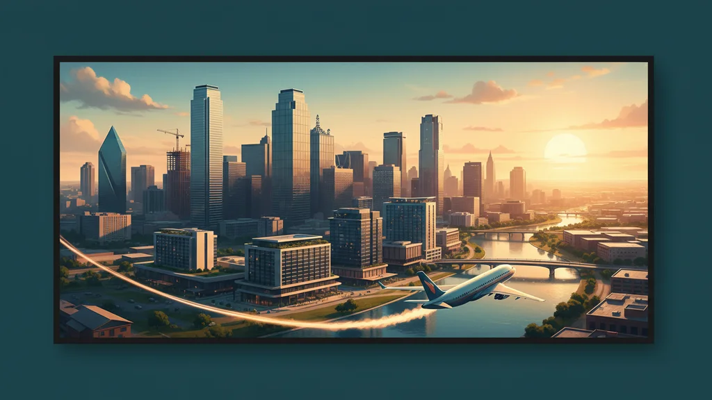 Original AI-generated travel illustration for: Dallas leads US hotel construction pipeline in Q3 2026