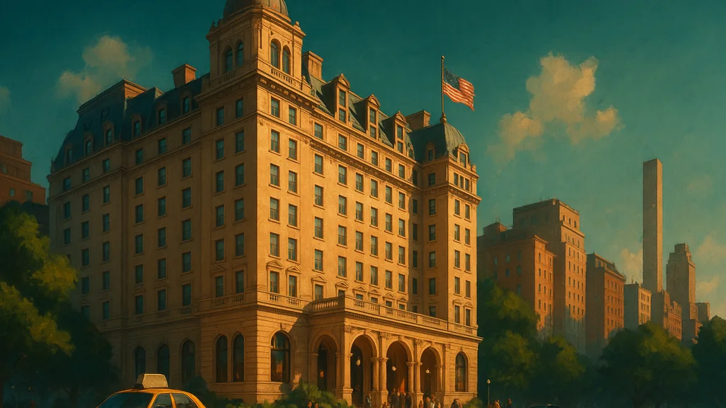 Original AI-generated travel illustration for: The Wolseley Members Club to open in New York in 2027
