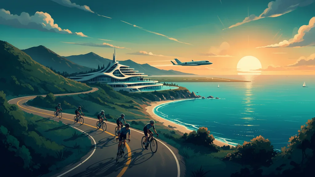 Original AI-generated travel illustration for: The Rise of Cycling Tourism in America: Why More Travelers