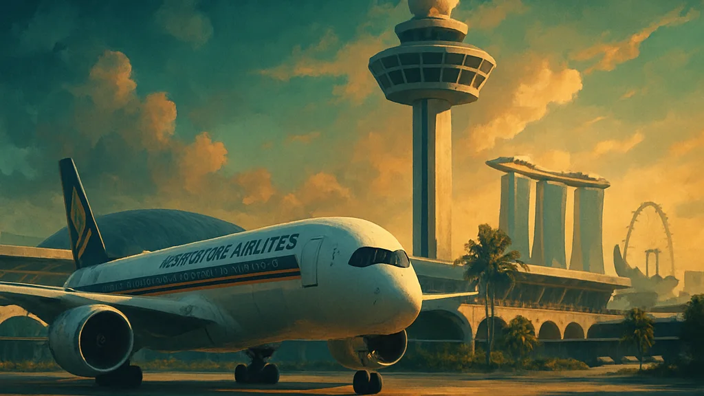 Original AI-generated travel illustration for: Singapore Airlines First Class Passengers Now Get A Personal Concierge At Changi Airport