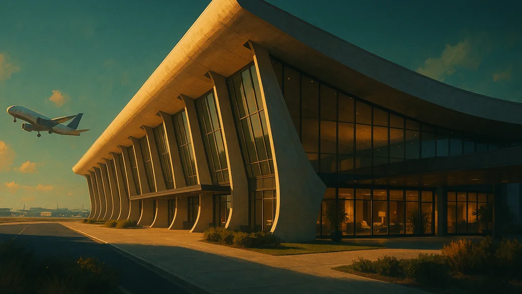 Original AI-generated travel illustration for: New VIP terminal at Dulles to be operated by daa International
