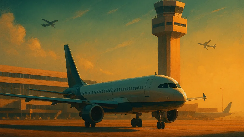 Original AI-generated travel illustration for: United CEO Scott Kirby On Wealth Tax, Flying Private, And Being Betrayed By American
