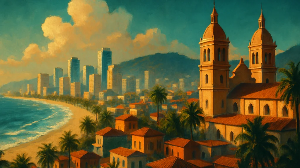 Original AI-generated travel illustration for: IGCAT Holds 33rd World Regions of Gastronomy Platform Meeting in Manabí