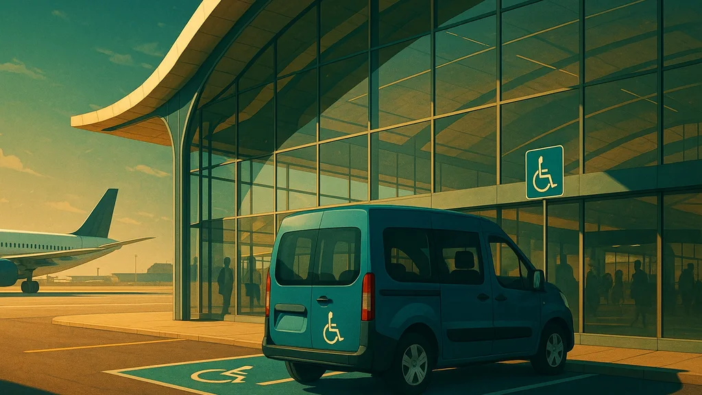Original AI-generated travel illustration for: Guidance: Using local parking measures to support disabled people