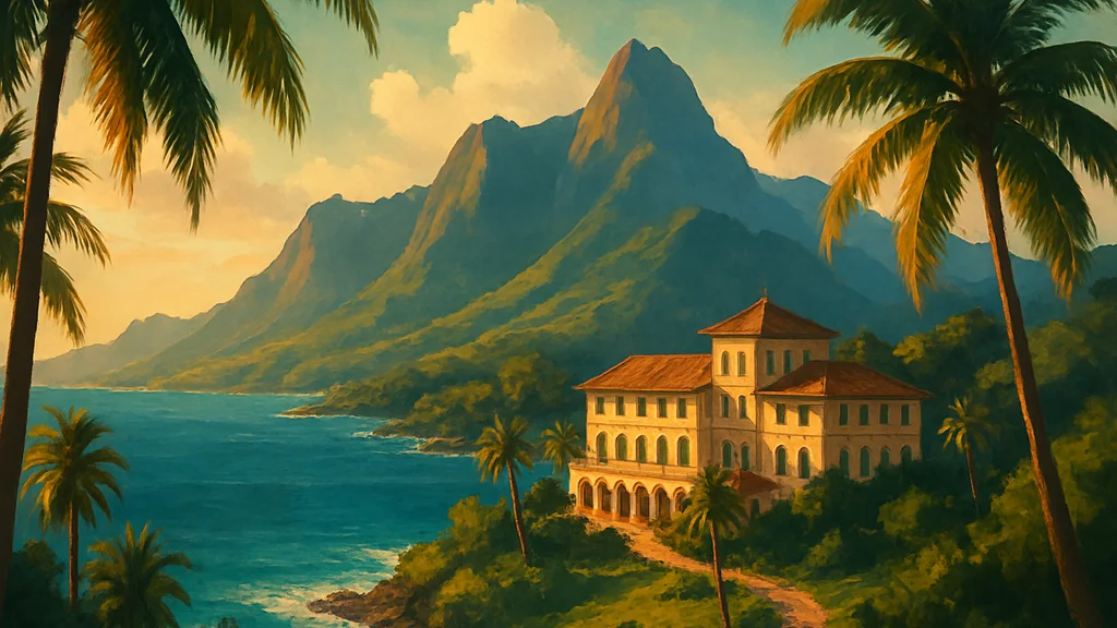 Original AI-generated travel illustration for: Réunion