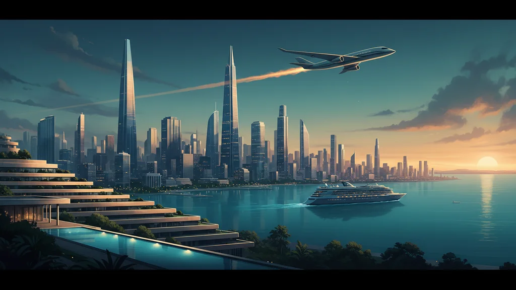 Original AI-generated travel illustration for: Hilton reports $536 million profit and 5.8% RevPAR growth in Q3 2026