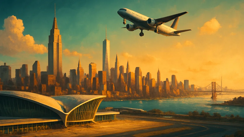 Original AI-generated travel illustration for: Eataly opens at JFK Terminal 4