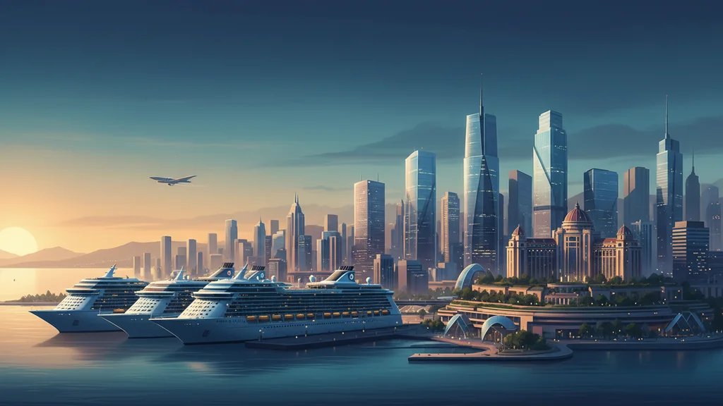 Original AI-generated travel illustration for: Royal Caribbean raises 2026 earnings guidance after strong third-quarter results