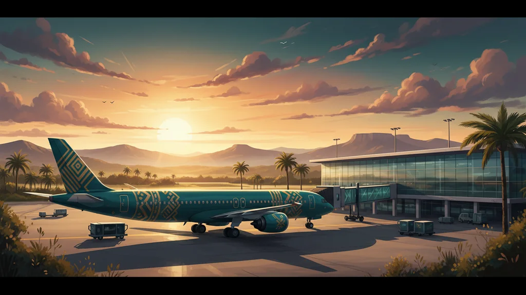 Original AI-generated travel illustration for: South African Airways Delaying Staff Pay, Yet Insists Finances Are Fine