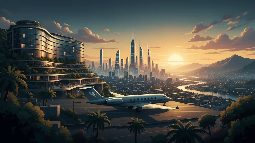 Original AI-generated travel illustration for: BCD M&E reveals four trends shaping meetings and events in 2027