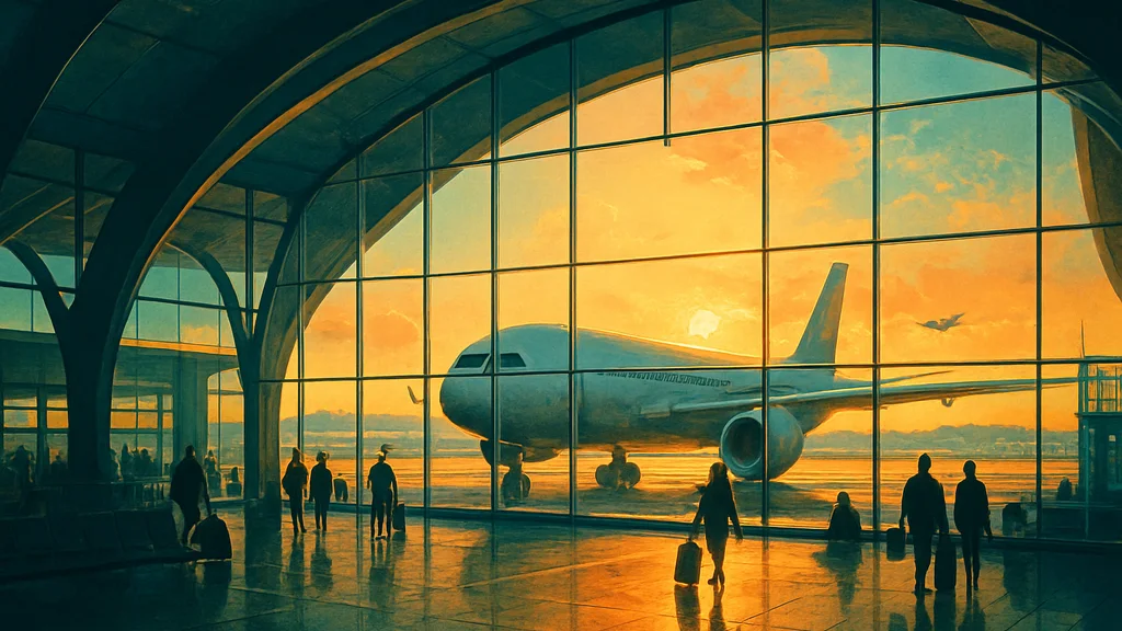 Original AI-generated travel illustration for: Policy paper: DfT engagement on the Heathrow expansion consultation