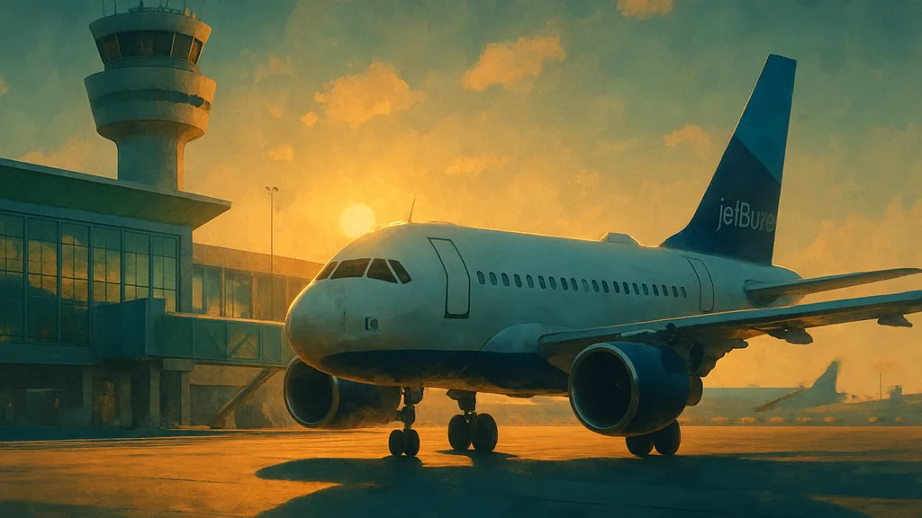 Original AI-generated travel illustration for: JetBlue Premium Upgrade Certificates Overhaul: How To Earn & Redeem Them
