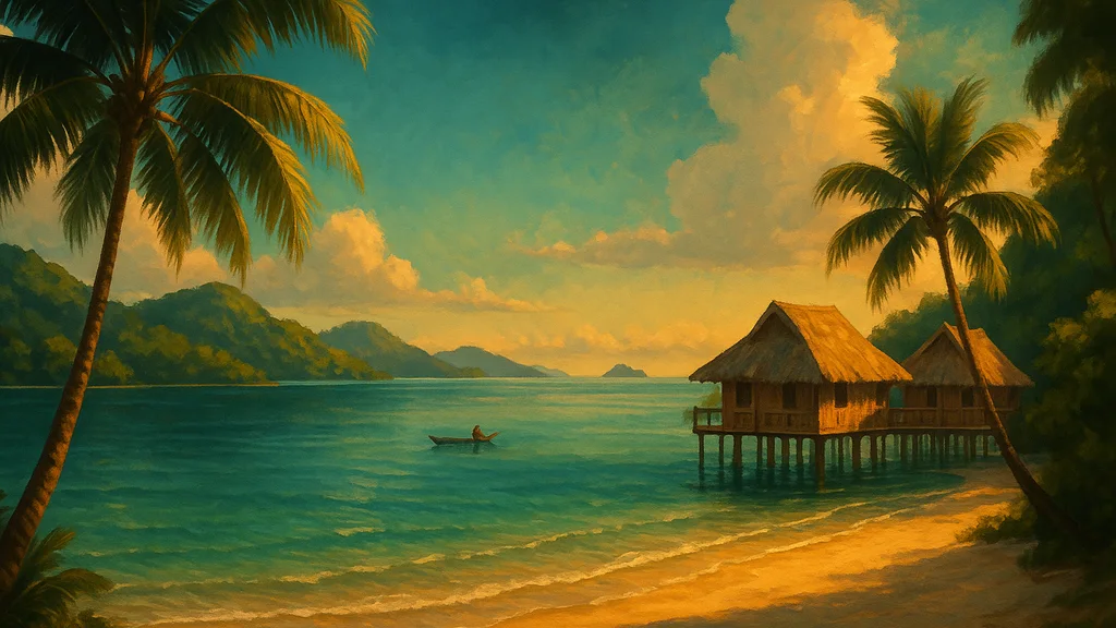 Original AI-generated travel illustration for: Solomon Islands
