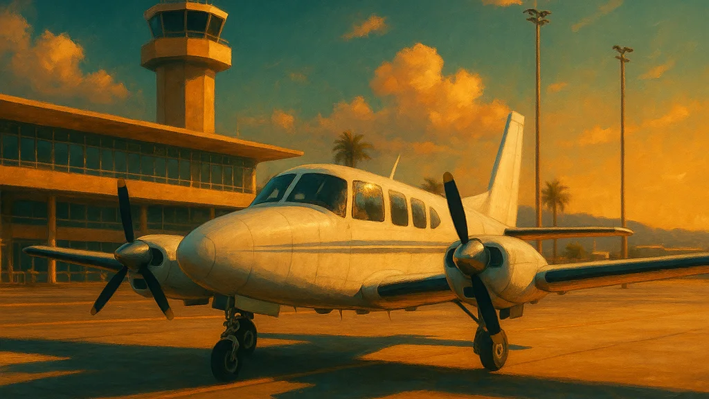 Original AI-generated travel illustration for: AAIB Report: Beagle B121 Series 2, G-AZDG