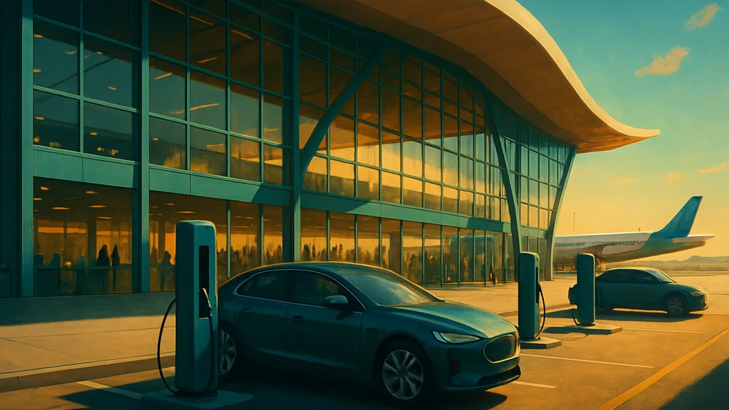 Original AI-generated travel illustration for: Expanding electric vehicle charging access for tenants and leaseholders