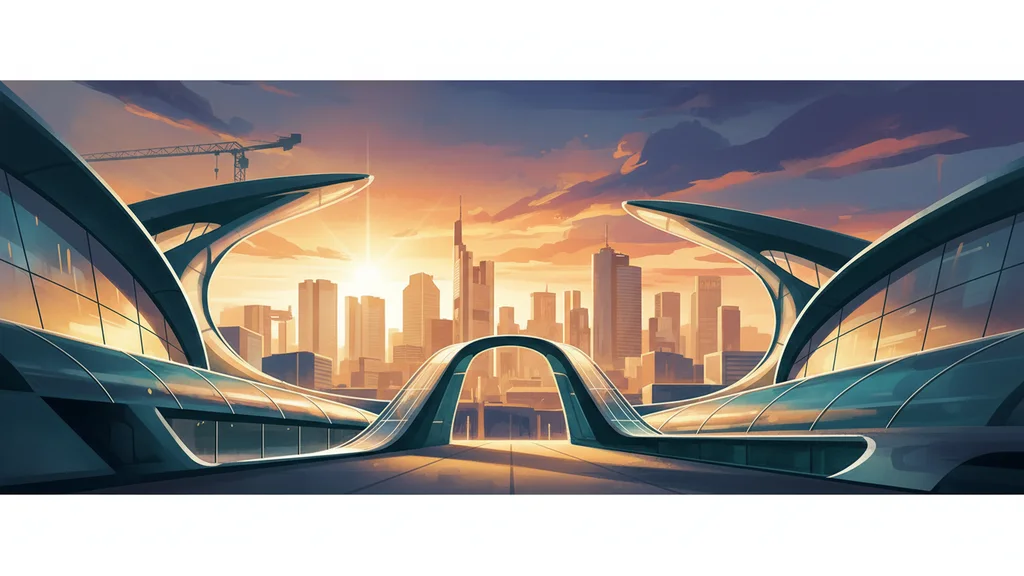 Original AI-generated travel illustration for: Lufthansa and Fraport launch the Gate of the Future at Frankfurt Airport