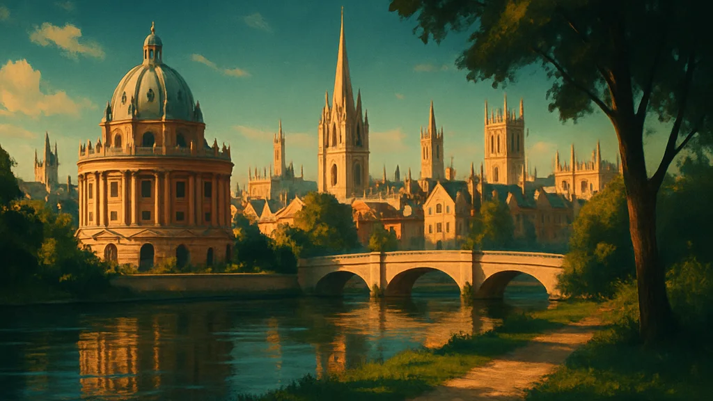 Original AI-generated travel illustration for: Oxfordshire visitor economy reaches £2.47 billion in 2025